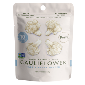 Poshi Steamed & Marinated Snack Cauliflower Salt & Black Pepper, 45g