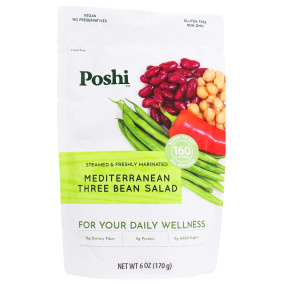 Poshi Steamed & Freshly Marinated Mediterranean Three Bean Salad, 170g
