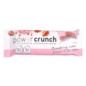 Front of Power Crunch Bars - Power Crunch Bar Canada - Wafer Protein Bar - Protein Wafer Bar- Strawberry Protein Bar