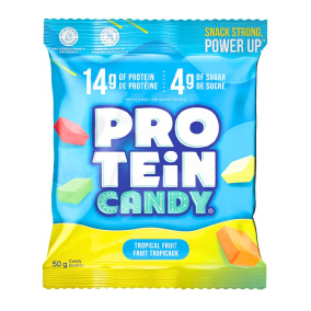 Front of Protein Candy Tropical Fruit - High Fibre Candy - Protein Gummies - Protein Gummy Candy