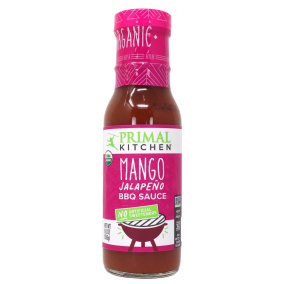 Front of Primal Kitchen Organic Mango Jalapeño BBQ Sauce, 256g