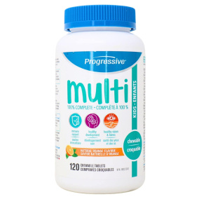Front of Progressive Chewable Multivitamin For Kids Natural Orange, 120 Tablets