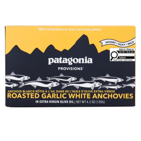 Patagonia Provisions Spanish Roasted Garlic White Anchovies in Extra-Virgin Olive Oil front