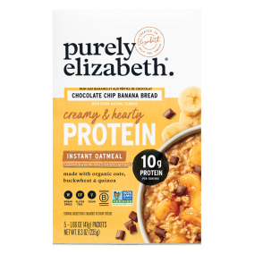 Purely Elizabeth High-Protein Instant Oatmeal Chocolate Chip Banana Bread, 5 Pack