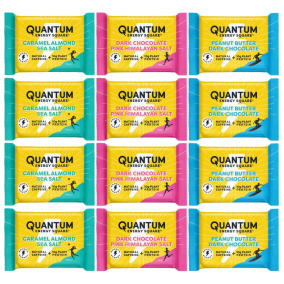 Quantum Energy Squares Caffeinated Protein Bar Variety 12-Pack Canada Front