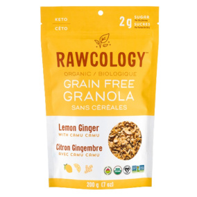 Rawcology Grain-Free Granola Lemon Ginger with Camu Camu, 200g