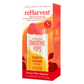 reHarvest Provisions No Added Sugar Superfood Smoothie Pops Raspberry Lemonade Refresh, 5 Pops