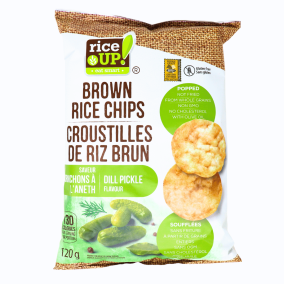 RiceUP Popped Brown Rice Chips Dill Pickle, 120g
