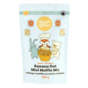 Riley’s Kitchen Organic Baby-Friendly Banana Oat Mini Muffin Mix, 260g