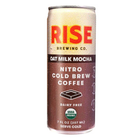 RISE Brewing Co. Organic Oat Milk Mocha Latte Nitro Cold Brew Coffee, 207ml