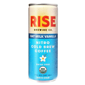 RISE Brewing Co. Organic Oat Milk Vanilla Latte Nitro Cold Brew Coffee, 207ml