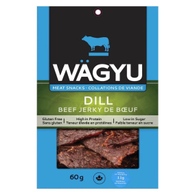 Front of Riz Wagyu Beef Jerky Keto Beef Jerky Halal Wagyu Jerky Dill