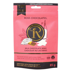 Front of Ross Chocolates No Added Sugar Chocolate Keto Milk Chocolate Bar Diabetic Chocolates