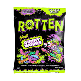 Rotten Gut-Friendly Candy With Prebiotic Fibre Gummy Worms Sour Canada Front