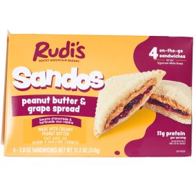 Rudi’s Sandos Crustless Sandwich Peanut Butter & Grape Spread Front