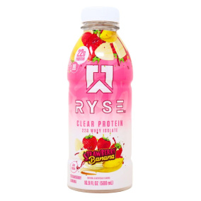 Front of RYSE Protein - RYSE Supplements - Clear Protein - Clear Protein Drink - Strawberry Banana Protein