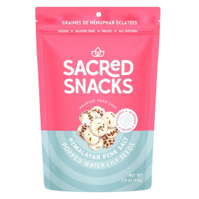 Sacred Snacks Popped Water Lily Lotus Seeds Himalayan Pink Salt, 42g