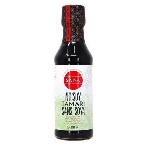 Front of San-J Gluten-Free No-Soy Tamari