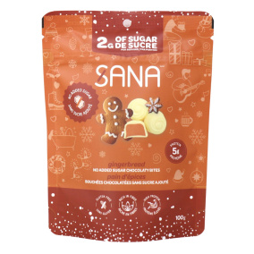 Sana Sweet Life No Added Sugar White Chocolaty Protein Bites Gingerbread, 100 g