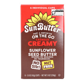 SunButter On The Go Nut-Free Sunflower Seed Butter Creamy, 6 cups x 43 g