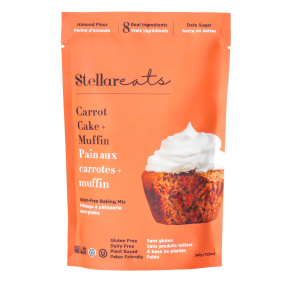 Front of Stellar Eats Grain-Free Carrot Cake + Muffin Baking Mix