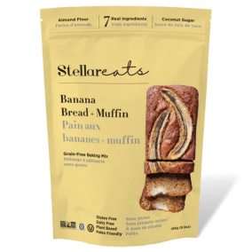 Front of Stellar Eats Grain-Free Banana Bread and Muffin Baking Mix, 265g