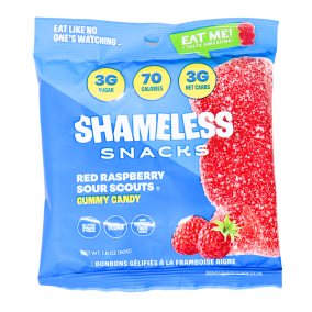 Front of Shameless Snacks Low Sugar Gummy Candy Vegan Gummy Bears