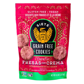 Front of Siete Cookies Fresas Con Crema Strawberries And Cream Cookies Grain-Free Gluten-Free Cookies