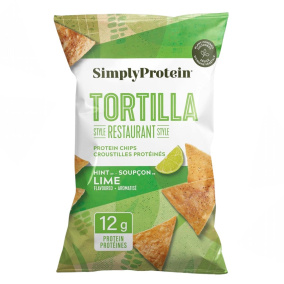 Simply Protein Chips - High Protein Chips - Protein Tortilla Chips - Vegan Protein Chips - Gluten Free Protein Chips - Lime Chips