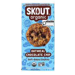 Front of Skout Organic Soft Baked Cookies Oatmeal Chocolate Chip - Gluten Free Chocolate Cookies - GF chocolate Chip Cookies - Vegan Chocolate Chip Cookies