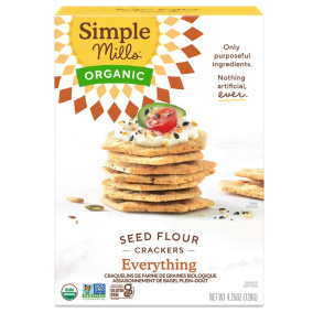 Front of Simple Mills Organic Seed Flour Crackers Everything, 120g