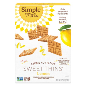 Front of Simple Mills Grain Free Sweet Thins Lemon, 120g