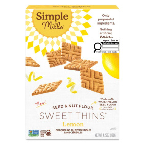 Front of Simple Mills Grain Free Sweet Thins Lemon, 120g