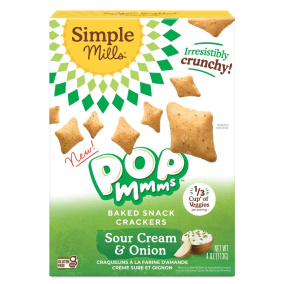 Simple Mills Gluten-Free Pop Mmms Veggie Flour Baked Crackers Sour Cream & Onion Front