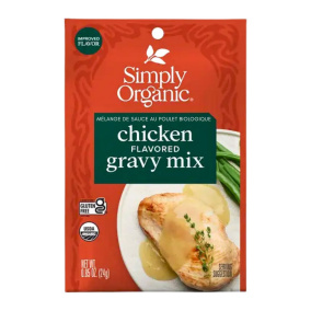 Front of Simply Organic Chicken Gravy Mix - Healthy Gravy - Chicken Gravy - Instant Gravy For Chicken