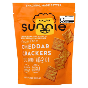 Sunnie Snacks Gluten-Free Grain Free Crackers Cheddar, 113g