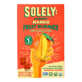 Front of Solely Organic Mango Whole Fruit Gummies