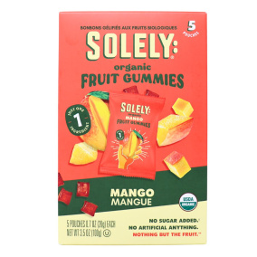 Front of Solely Organic Mango Whole Fruit Gummies
