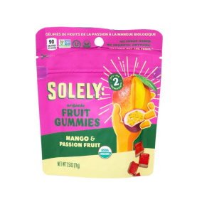 Front of Solely Organic Fruit & Vitamin C Gummies Mango & Passion Fruit