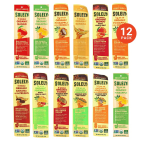 Solely Organic Fruit Jerky Variety Pack, 12 Strips