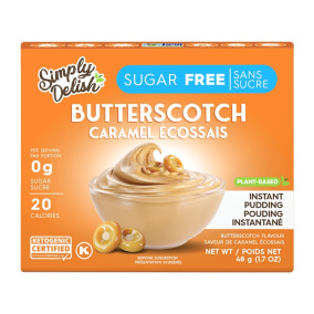 Front of Simply Delish Keto Instant Pudding Butterscotch