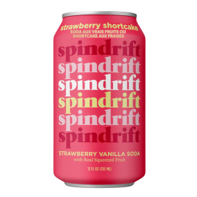 Front of Spindrift soda - Spindrift Canada - Spindrift Drink - Strawberry Soda - Strawberry Shortcake Drink