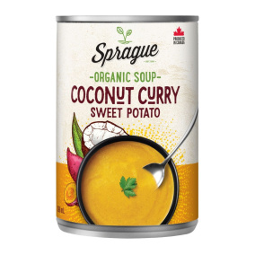 Front of Sprague Organic Sweet Potato Coconut Curry Soup