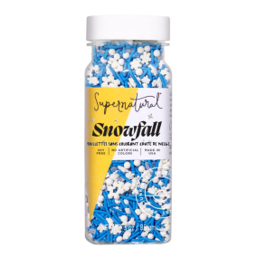 Front of Supernatural Dye-Free Sprinkles Snowfall - Healthy Sprinkles - Natural Rainbow Sprinkles - Gluten Free Sprinkles