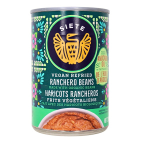 Front of Siete Vegan Refried Ranchero Beans