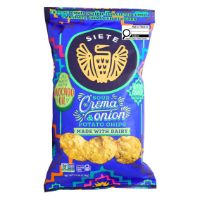 Siete Gluten-free Kettle Cooked Potato Chips Sour Crema & Onion Front
