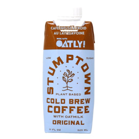 Front of Stumptown Coffee x Oatly Oat Milk Cold Brew Coffee Original - Cold Brew Coffee Brands - Bottled Cold Brew Coffee - Canned Coffee