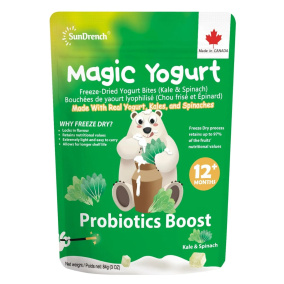 Front of SunDrench Freeze Dried Yogurt Bites - Hidden Vegetable Snacks - Kale & Spinach