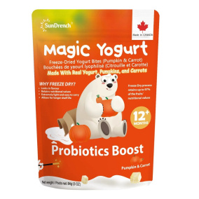 Front of SunDrench Freeze-Dried Pumpkin & Carrot Yogurt Bites