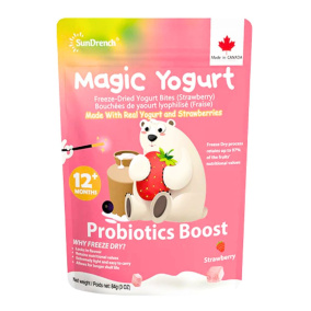 Front of SunDrench Freeze Dried Strawberries Yogurt Bites